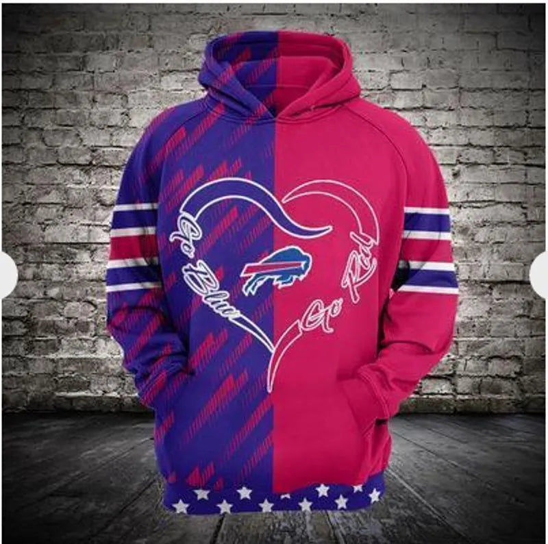 NFL Buffalo Bills Limited Edition All Over Print Sweatshirt Zip Hoodie T shirt Hoodie Size S-5XL