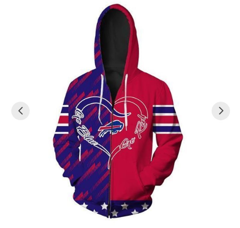 NFL Buffalo Bills Limited Edition All Over Print Sweatshirt Zip Hoodie T shirt Hoodie Size S-5XL