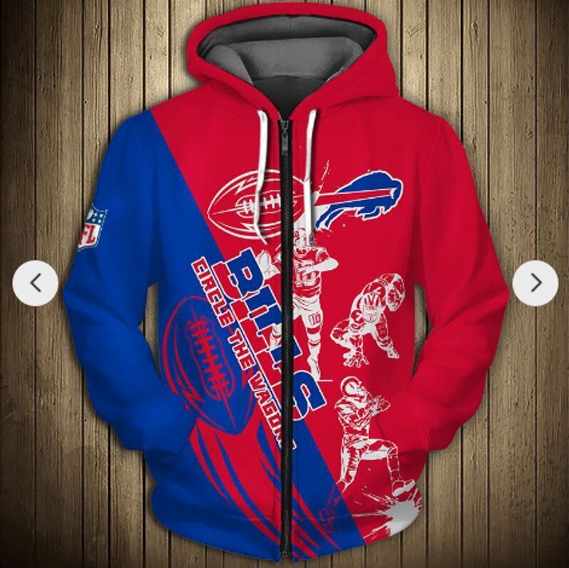 NFL Buffalo Bills Limited Edition All Over Print Zip Hoodie T shirt Hoodie Size S-5XL