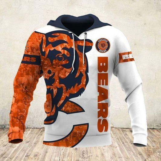 NFL Chicago Bears Limited Edition All Over Print Hoodie Sweatshirt Zip Hoodie T shirt S654