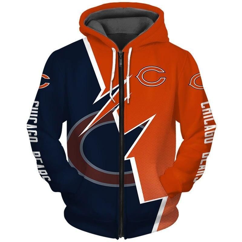 NFL Chicago Bears Limited Edition All Over Print Hoodie Sweatshirt Zip Hoodie T shirt S655