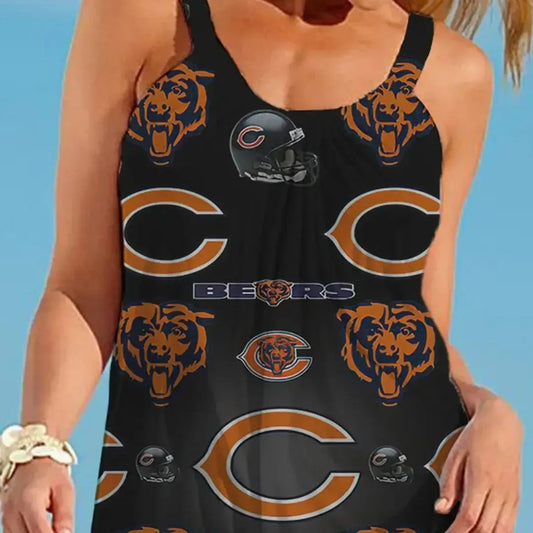 Nfl Chicago Bears Printed Beach Dress For Leisure 55
