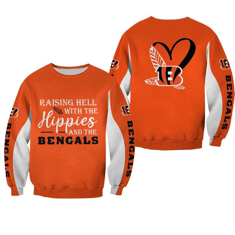 NFL Cincinnati Bengals Limited Edition All Over Print Hoodie Sweatshirt Zip Hoodie T shirt Unisex Size NEW018012