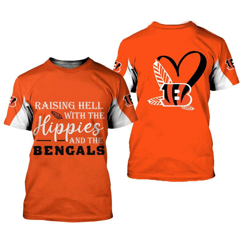 NFL Cincinnati Bengals Limited Edition All Over Print Hoodie Sweatshirt Zip Hoodie T shirt Unisex Size NEW018012