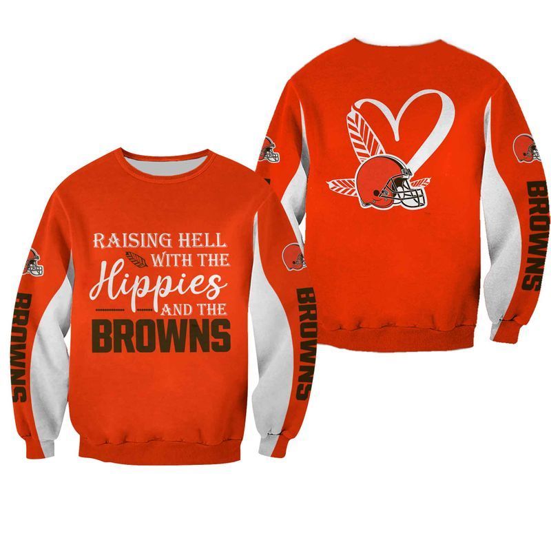 NFL Cleveland Browns Limited Edition All Over Print Hoodie Sweatshirt Zip Hoodie T shirt  Unisex