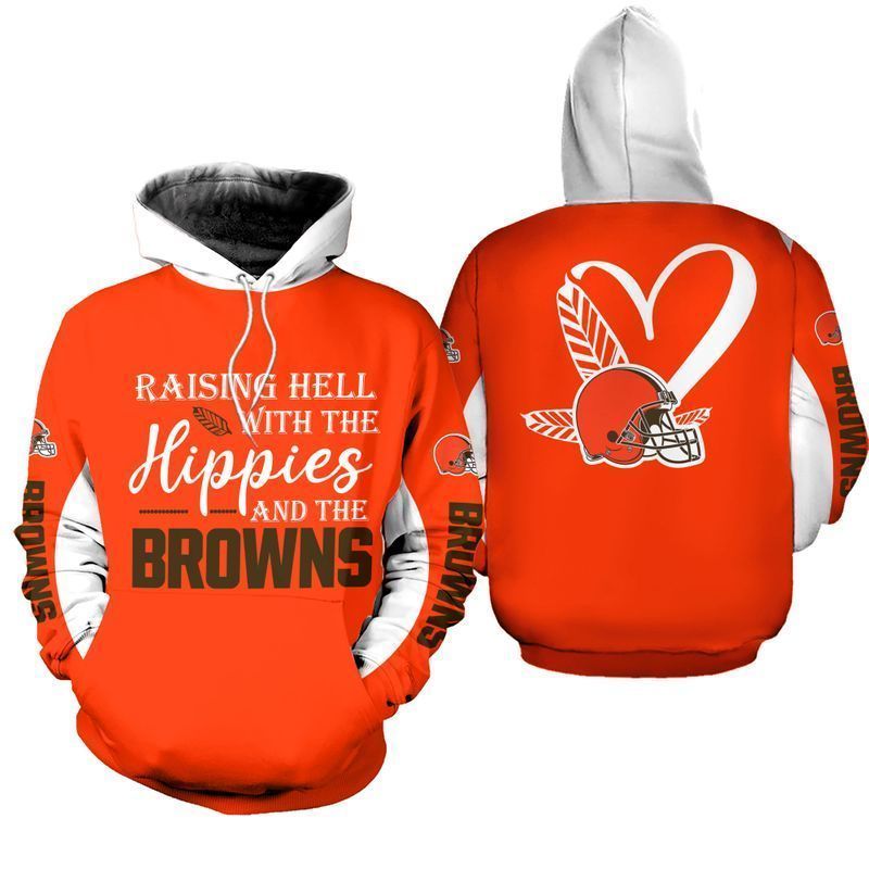 NFL Cleveland Browns Limited Edition All Over Print Hoodie Sweatshirt Zip Hoodie T shirt  Unisex