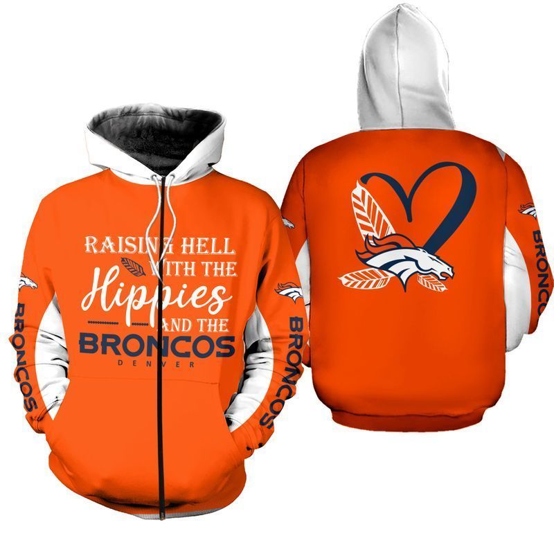 NFL Denver Broncos Limited Edition All Over Print Hoodie Sweatshirt Zip Hoodie T shirt  Unisex