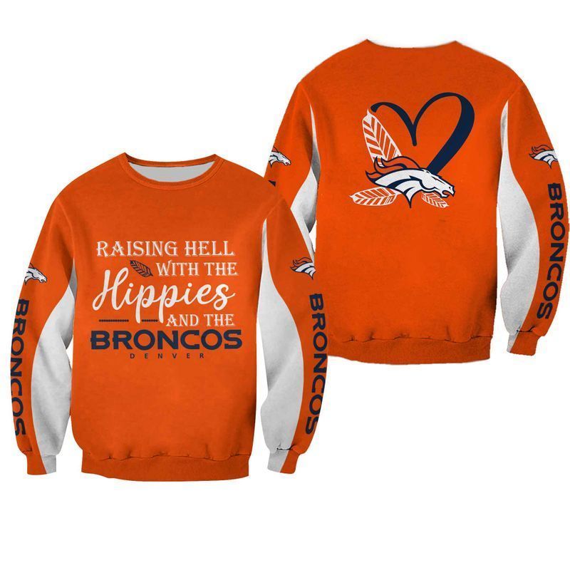 NFL Denver Broncos Limited Edition All Over Print Hoodie Sweatshirt Zip Hoodie T shirt  Unisex