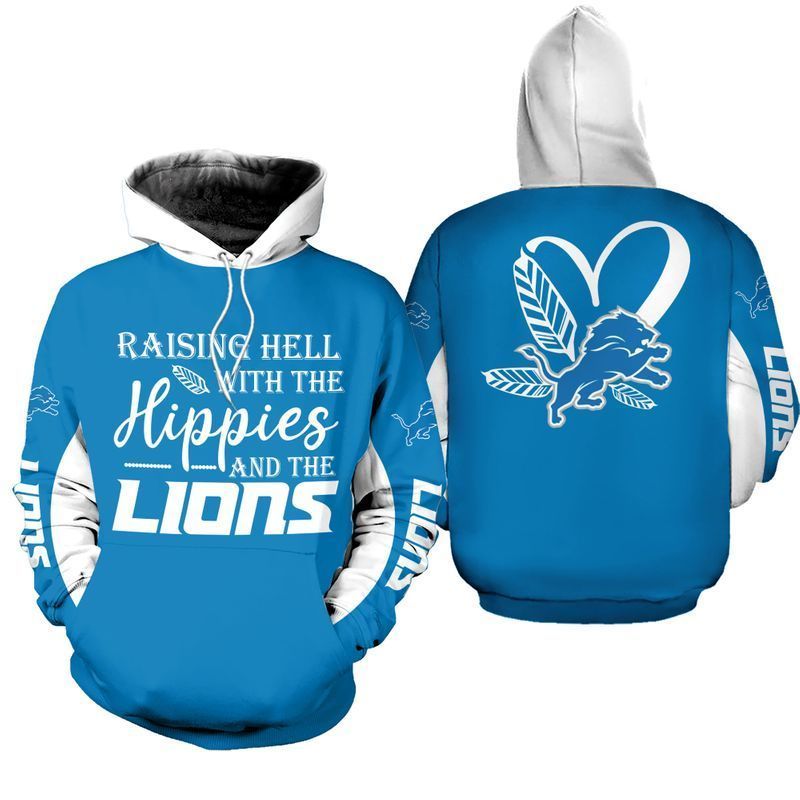 NFL Detroit Lions Limited Edition All Over Print Hoodie Sweatshirt Zip Hoodie T shirt  Unisex Size