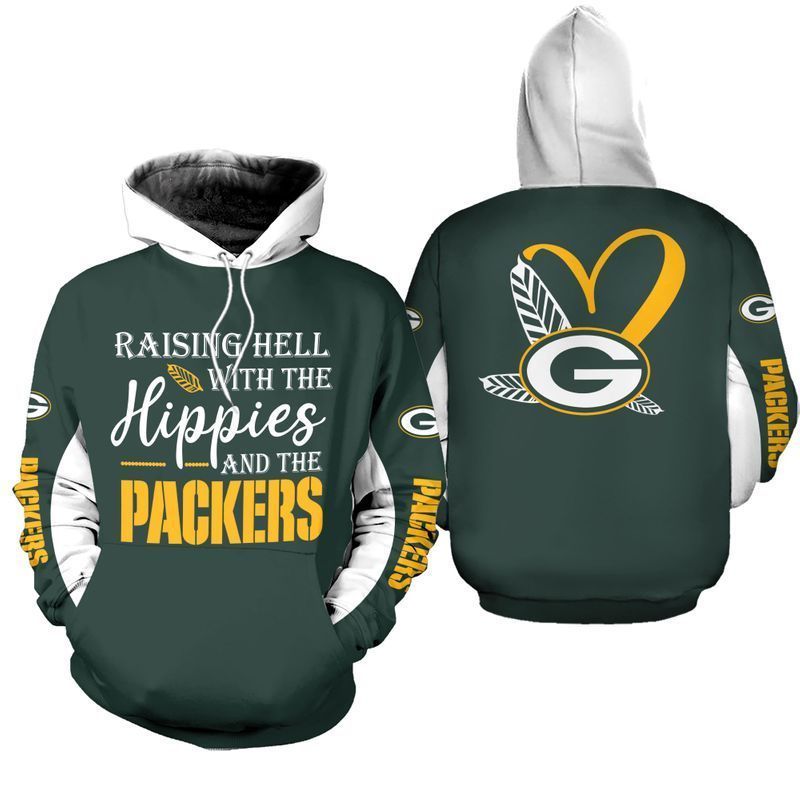 NFL Green Bay Packers Limited Edition All Over Print Hoodie Sweatshirt Zip Hoodie T shirt  Unisex Size