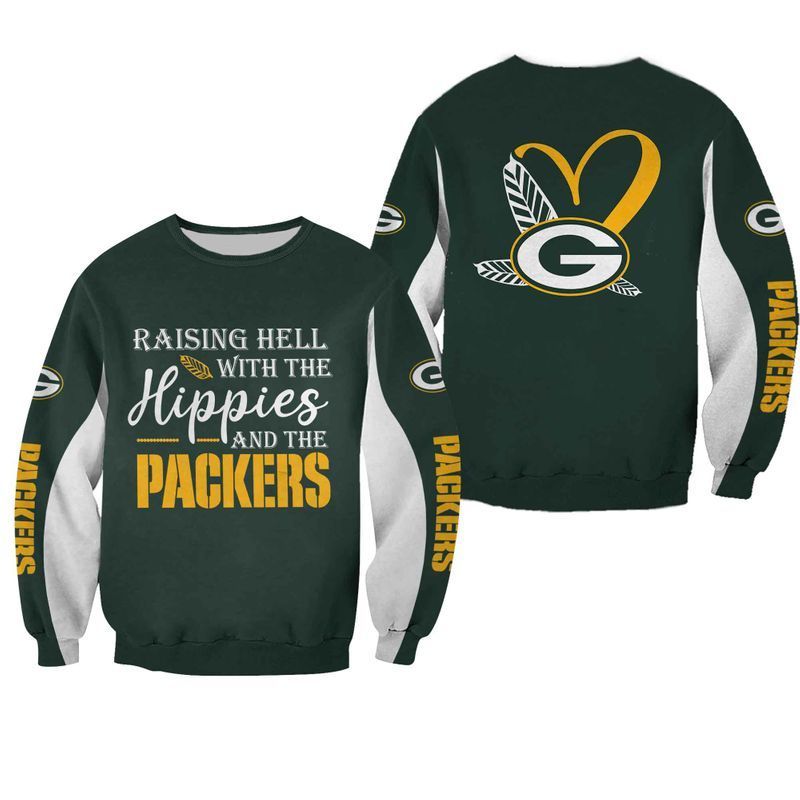 NFL Green Bay Packers Limited Edition All Over Print Hoodie Sweatshirt Zip Hoodie T shirt  Unisex Size