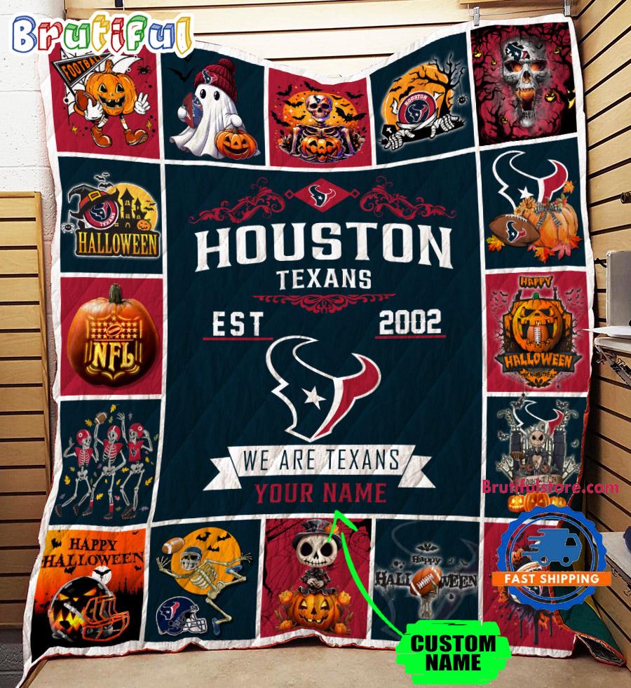 Houston Texans Special Pumpkin Halloween Quilt Blanket AZBTQLT000013