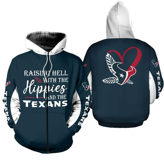 NFL Houston Texans Limited Edition All Over Print Hoodie Sweatshirt Zip Hoodie T shirt Unisex Size NEW018014