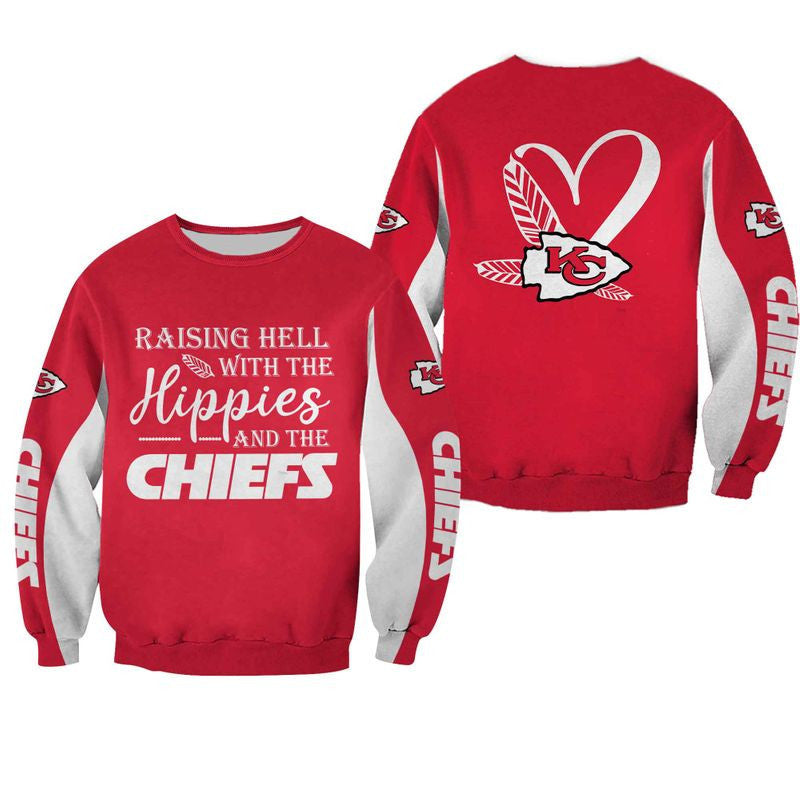 NFL Kansas City Chiefs Limited Edition All Over Print Hoodie Sweatshirt Zip Hoodie T shirt Unisex Size NEW018010