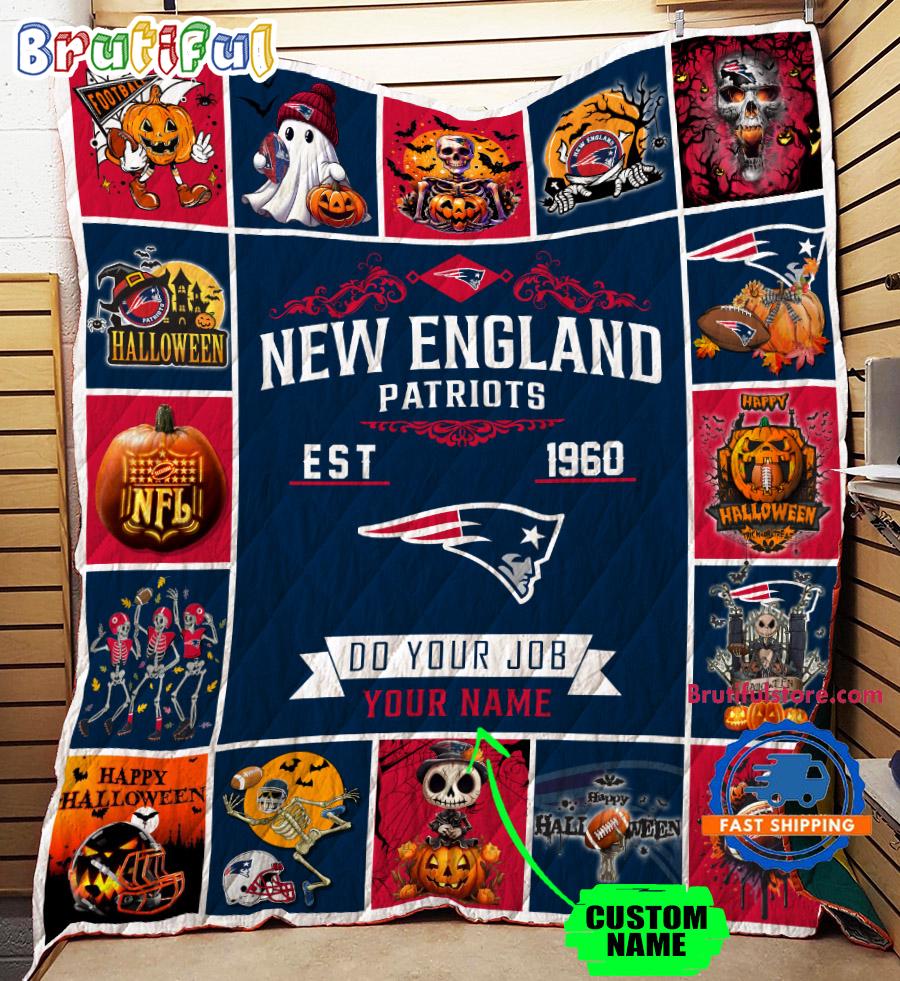 New England Patriots Special Pumpkin Halloween Quilt Blanket AZBTQLT000022