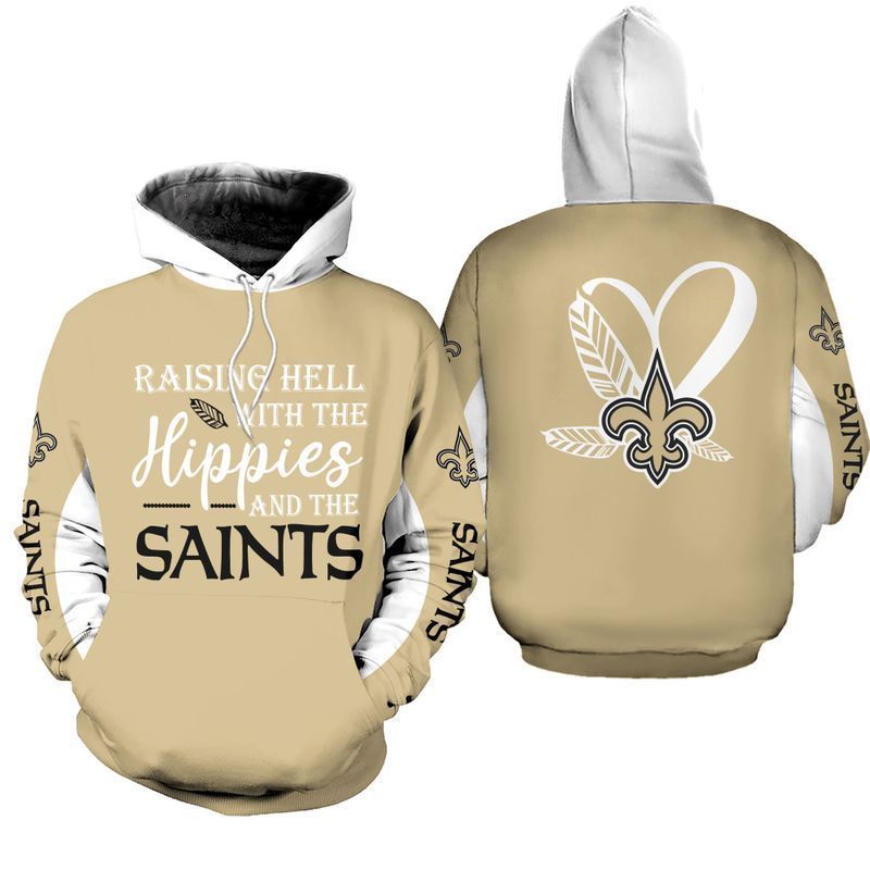 NFL New Orleans Saints Limited Edition All Over Print Hoodie Sweatshirt Zip Hoodie T shirt  Unisex Size