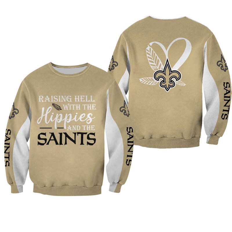 NFL New Orleans Saints Limited Edition All Over Print Hoodie Sweatshirt Zip Hoodie T shirt  Unisex Size