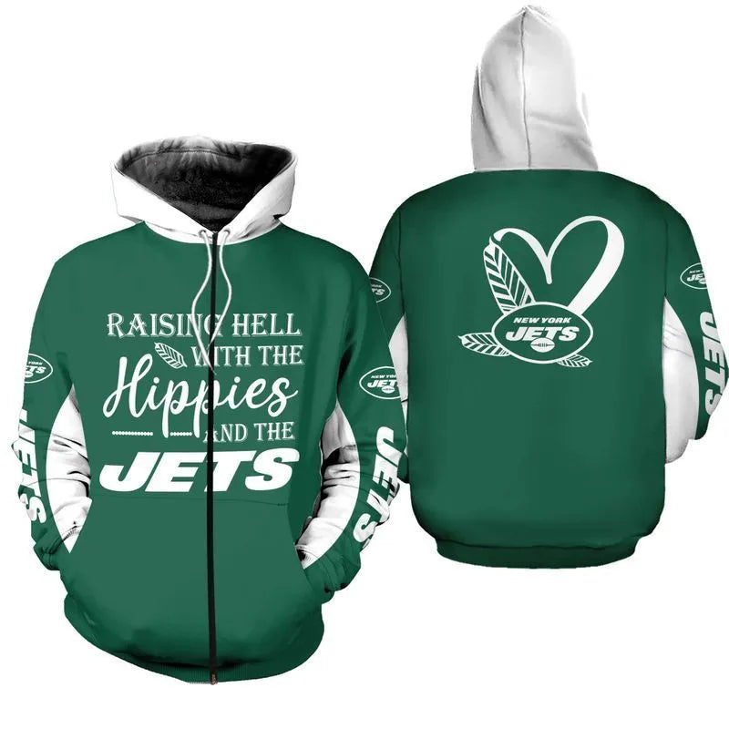 NFL New York Jets Limited Edition All Over Print Hoodie Sweatshirt Zip Hoodie T shirt  Unisex