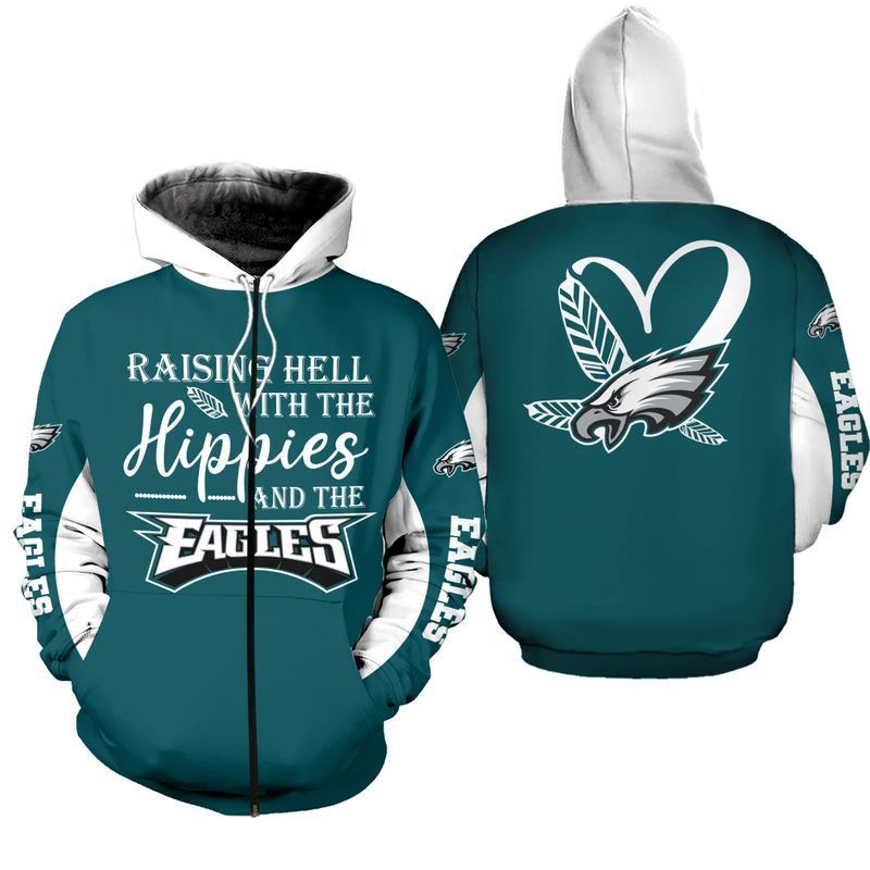 NFL Philadelphia Eagles Limited Edition All Over Print Hoodie Sweatshirt Zip Hoodie T shirt  Unisex Size