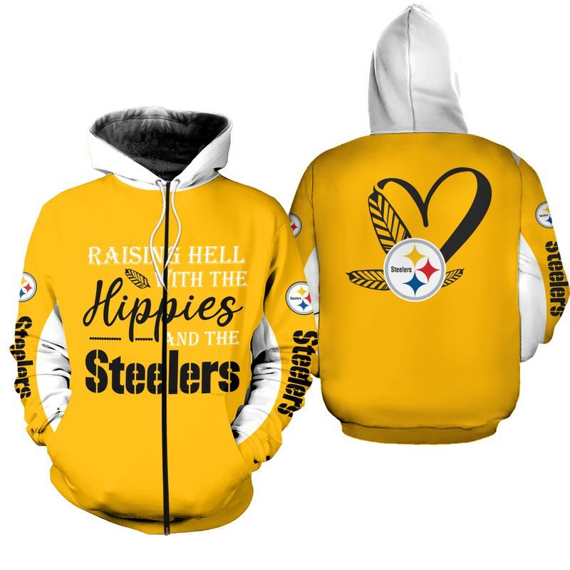NFL Pittsburgh Steelers Limited Edition All Over Print Hoodie Sweatshirt Zip Hoodie T shirt  Unisex