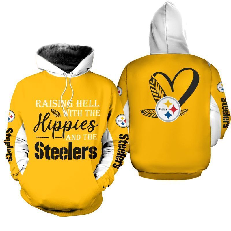 NFL Pittsburgh Steelers Limited Edition All Over Print Hoodie Sweatshirt Zip Hoodie T shirt  Unisex