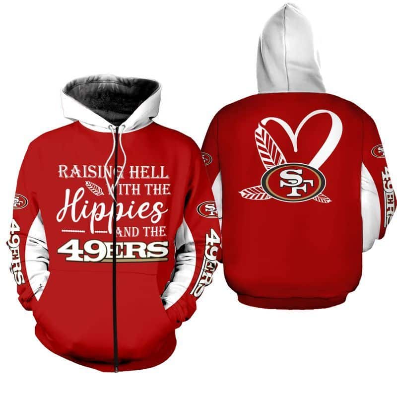 NFL San Francisco 49ers Limited Edition All Over Print Hoodie Sweatshirt Zip Hoodie T shirt  Unisex Size