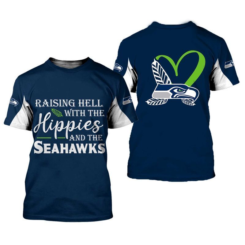 NFL Seattle Seahawks Limited Edition All Over Print Hoodie Sweatshirt Zip Hoodie T shirt  Unisex