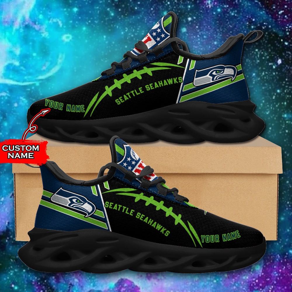 Seattle Seahawks Personalized Yezy Running Sneakers SPD747