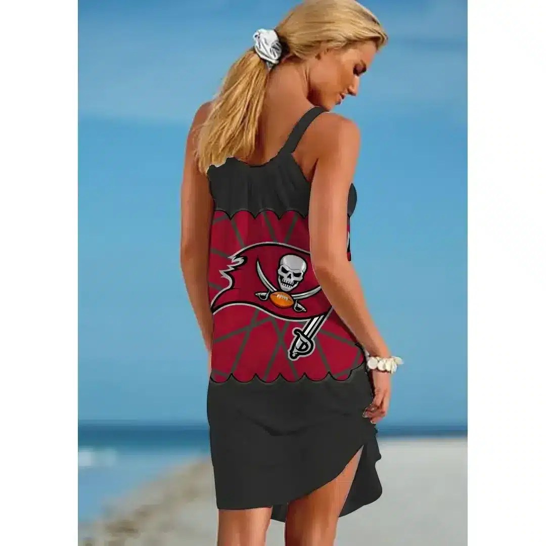 Nfl Tampa Bay Buccaneers Printed Beach Dress For Leisure 60