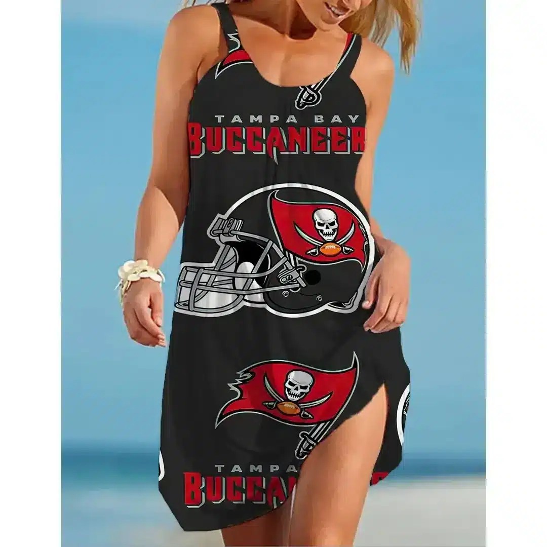 Nfl Tampa Bay Buccaneers Printed Beach Dress For Leisure 61