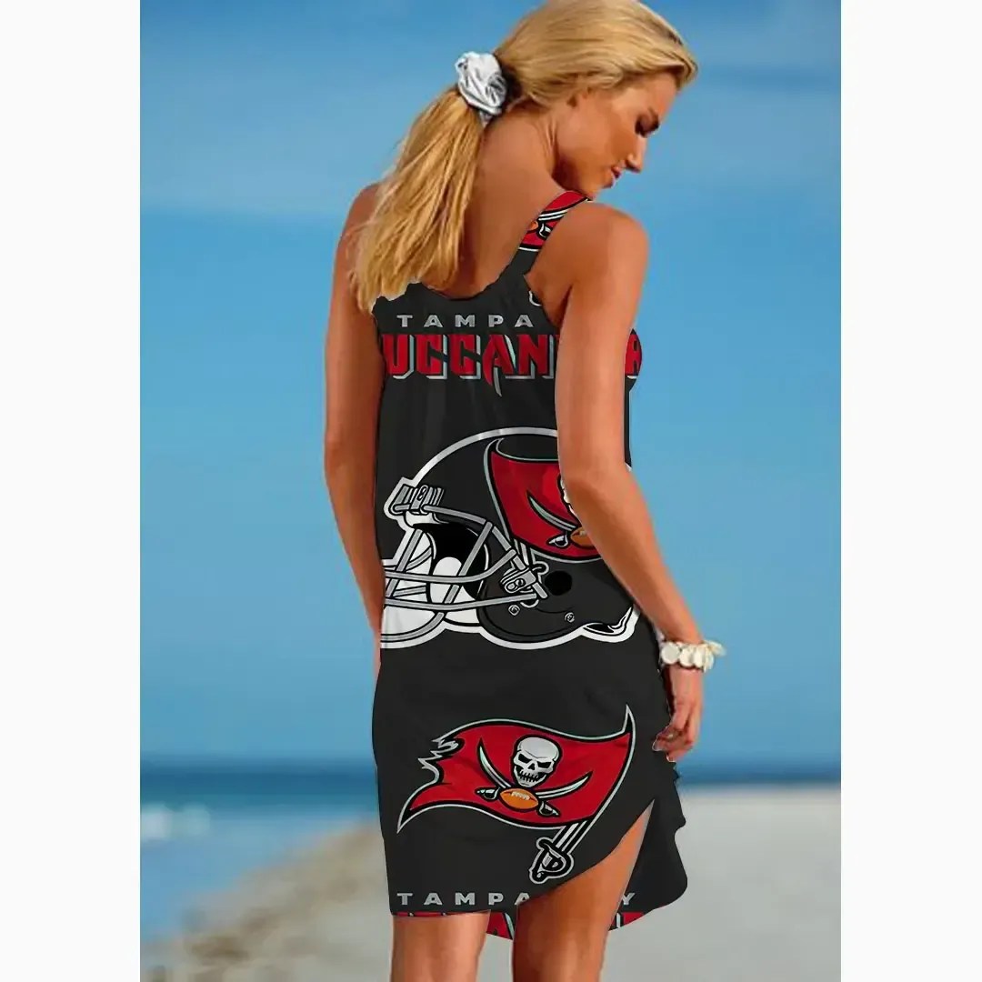 Nfl Tampa Bay Buccaneers Printed Beach Dress For Leisure 61