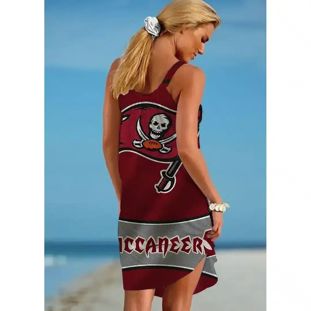 Nfl Tampa Bay Buccaneers Printed Beach Dress For Leisure 62