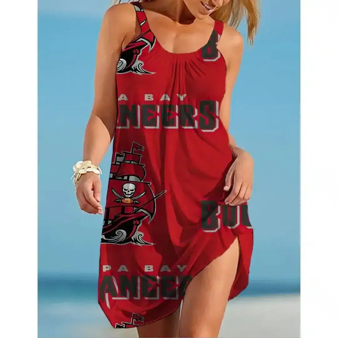 Nfl Tampa Bay Buccaneers Printed Beach Dress For Leisure 66