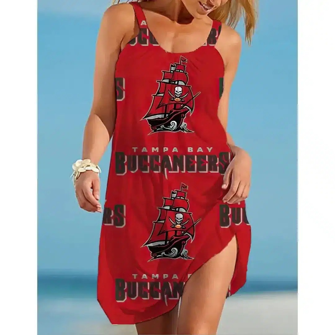 Nfl Tampa Bay Buccaneers Printed Dress For Leisure 63