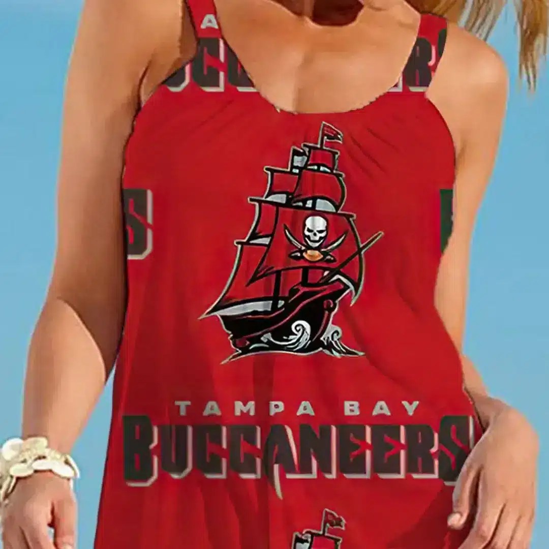 Nfl Tampa Bay Buccaneers Printed Dress For Leisure 63