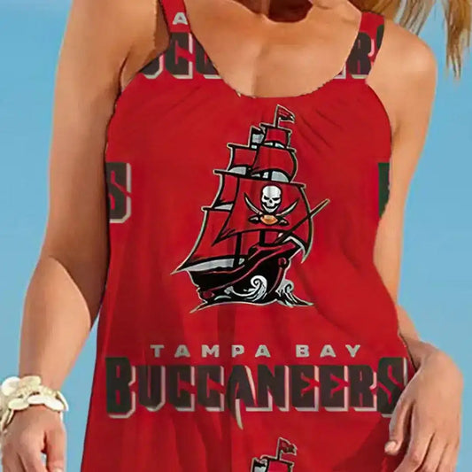 Nfl Tampa Bay Buccaneers Printed Dress For Leisure 63