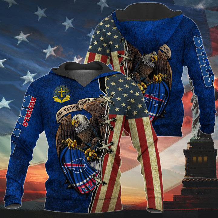 One Nation Under God Buffalo Bills Hoodie Full Zip Hoodies