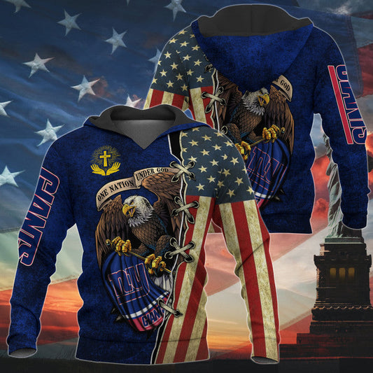 One Nation Under God New York Giants Hoodie Full Zip Hoodies