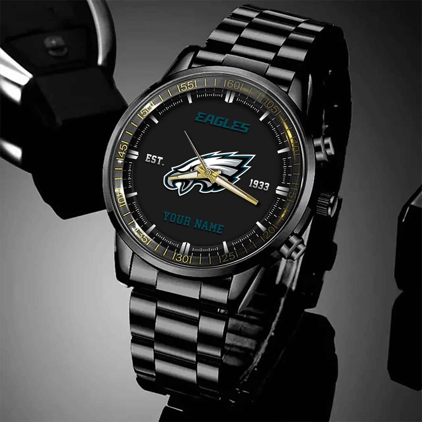 Philadelphia Eagles Black Fashion Watch Gifts For Sport Fans AZWATCH080