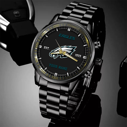 Philadelphia Eagles Black Fashion Watch Gifts For Sport Fans AZWATCH080