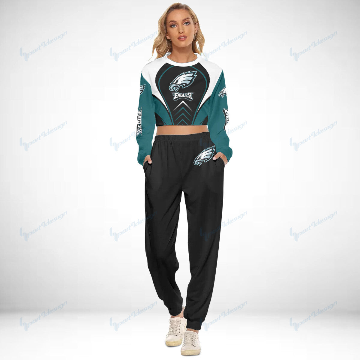 Philadelphia Eagles Crop Sweatshirt Suit 2