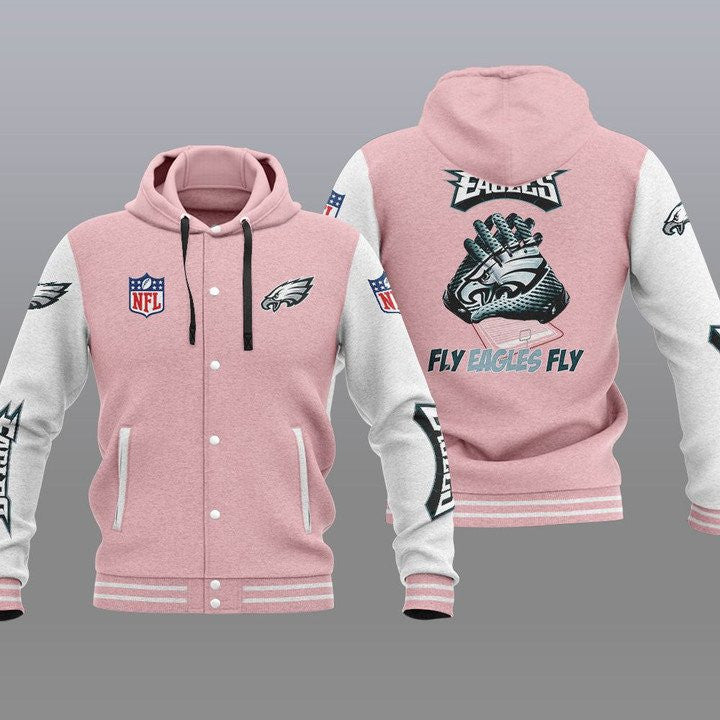 Philadelphia Eagles Hooded Button Jacket with Hood 36