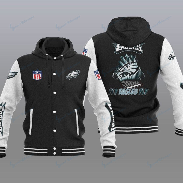 Philadelphia Eagles Hooded Button Jacket with Hood 36