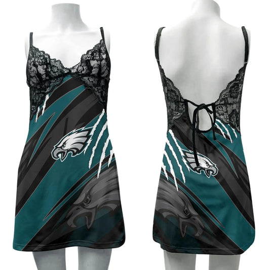 Philadelphia Eagles Lace Back Strap Slip Dress 130