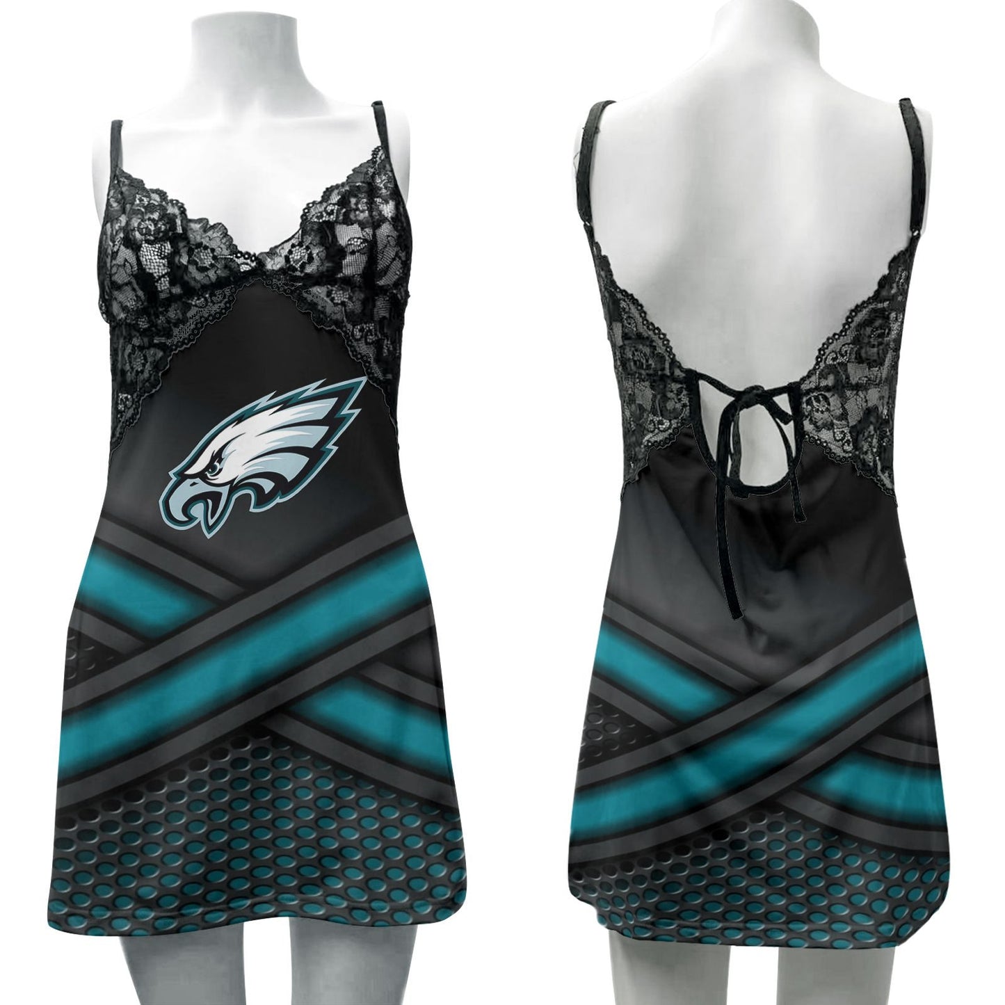 Philadelphia Eagles Lace Back Strap Slip Dress 179