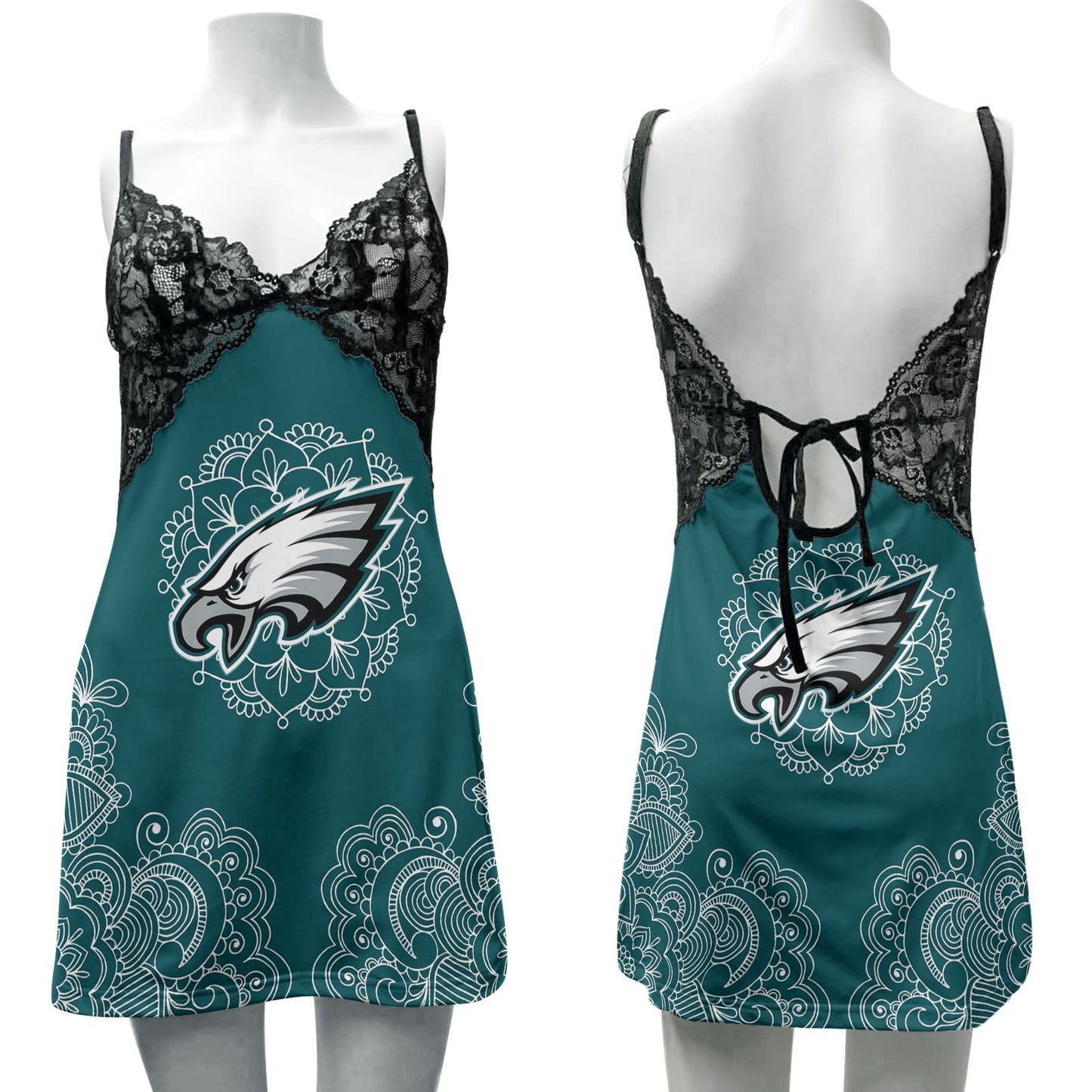 Philadelphia Eagles Lace Back Strap Slip Dress 220