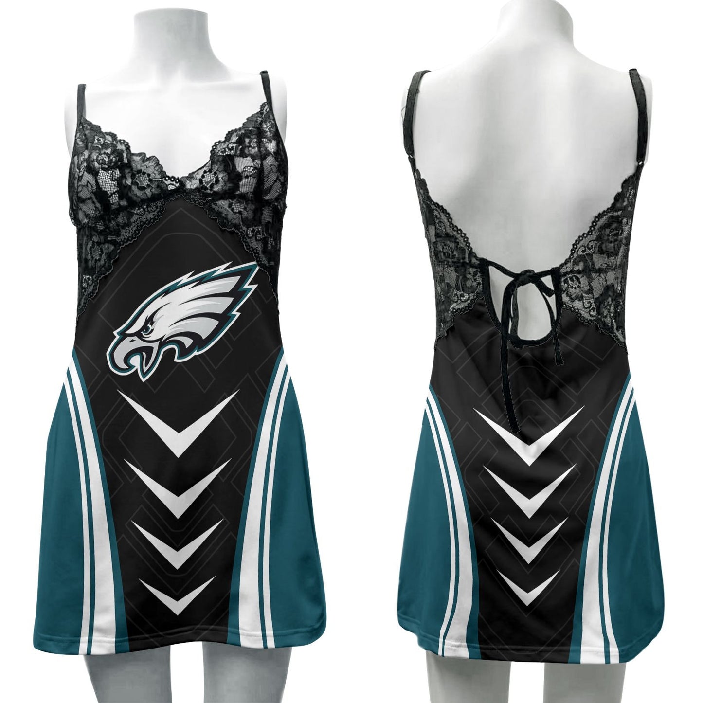 Philadelphia Eagles Lace Back Strap Slip Dress 386