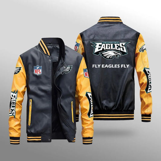 Philadelphia Eagles Leather Bomber Jacket BG05