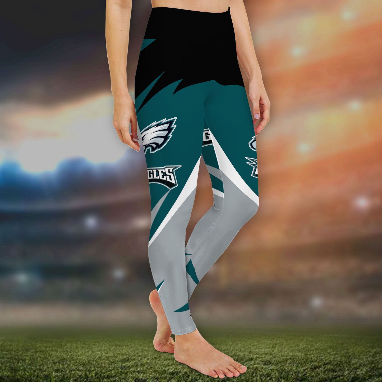 Philadelphia Eagles Leggings And Criss Cross Tank Top BG96