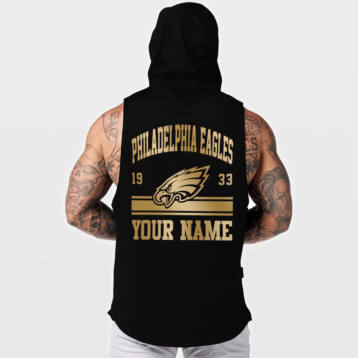 Philadelphia Eagles Men Workout Hooded Tank Top AZMGSH058